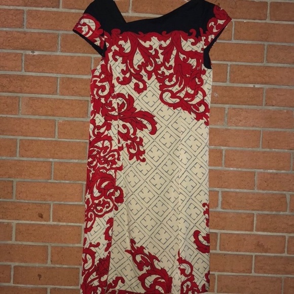 ❣️YOANA BARASCHI❣️SCROLLWORK PRINTED SHEATH DRESS - Picture 4 of 6